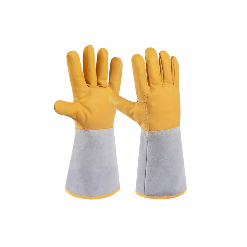 HEAT RESISTANT LEATHER BARBECUE GLOVES - 2 PCS